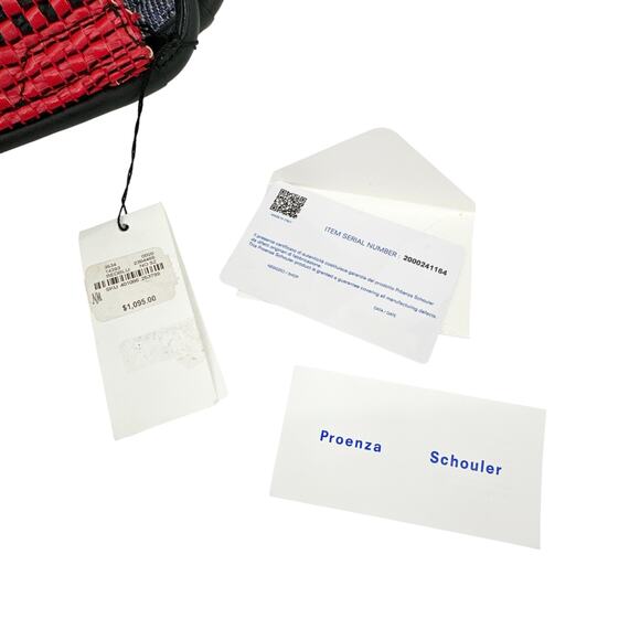 PROENZA SCHOULER XL Mixed Woven Tote Bag Red/Blue - Picture 12 of 13